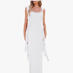 Amazon White Sleeveless Bridal Gown